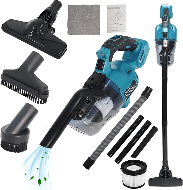 5 en 1 Aspirateur sans fil portatif pour Makita 18V Batterie avec 7 Buses+ 2 Lavable HEPA Filtres+ 1 Moteur puissant de nettoyage Cloth+, Aspirateur portable (pas de batterie) pour les cheveux de la maison de voiture par Dpwrrot