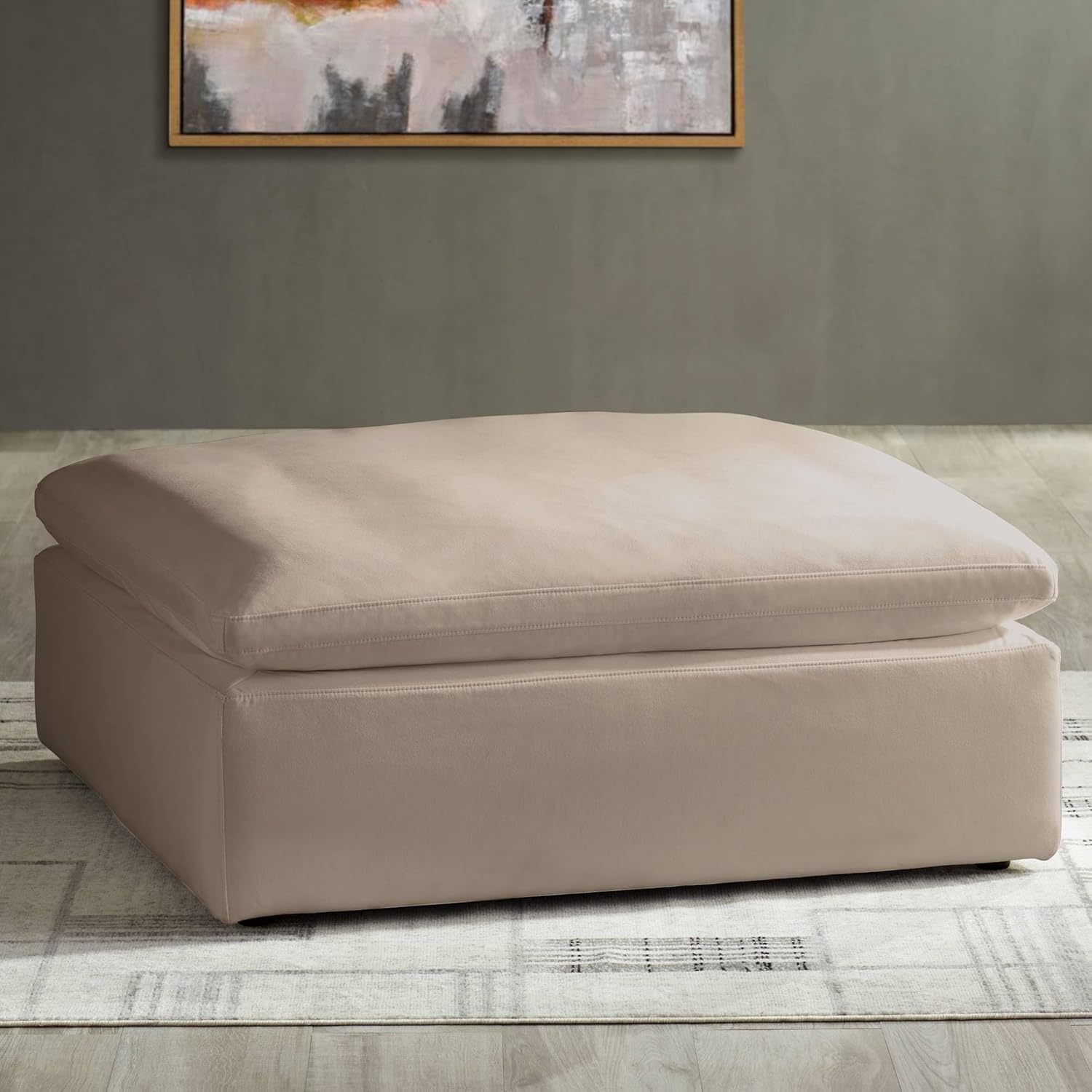 55 Downing Street Sahara Sand Slipcover for Skye Peyton Collection Ottoman