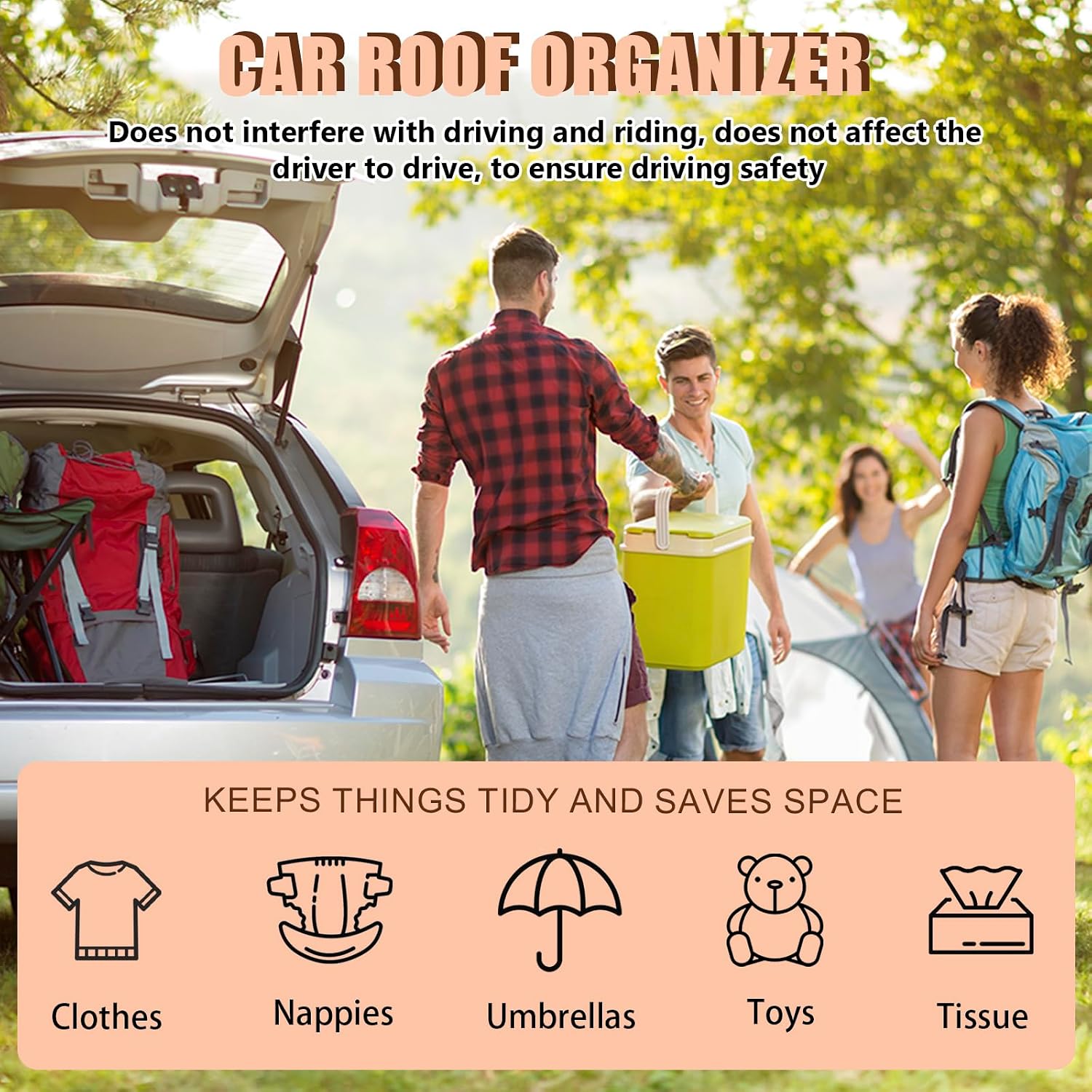 Car Ceiling Cargo Net,35.4″x 25.6″Adjustable Buckle Car Ceiling Storage,Double Layer Interior Roof Cargo Net,Roof Mesh Camping Overlanding Gear Must Haves CargoNet,Universal for SUV,Van,Trucks,RV