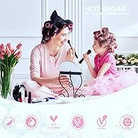 Vista 4 de Kit de maquillaje Hot Sugar para niñas, juego de maquillaje para niños con estuche de tren de sirena que incluye paleta de sombras de ojos, rubor, W