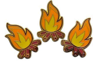 Camping & Hiking - Campfire, Boot & Other Lapel Pin, Hat Pin & Tie Tack Set - Clutch Back