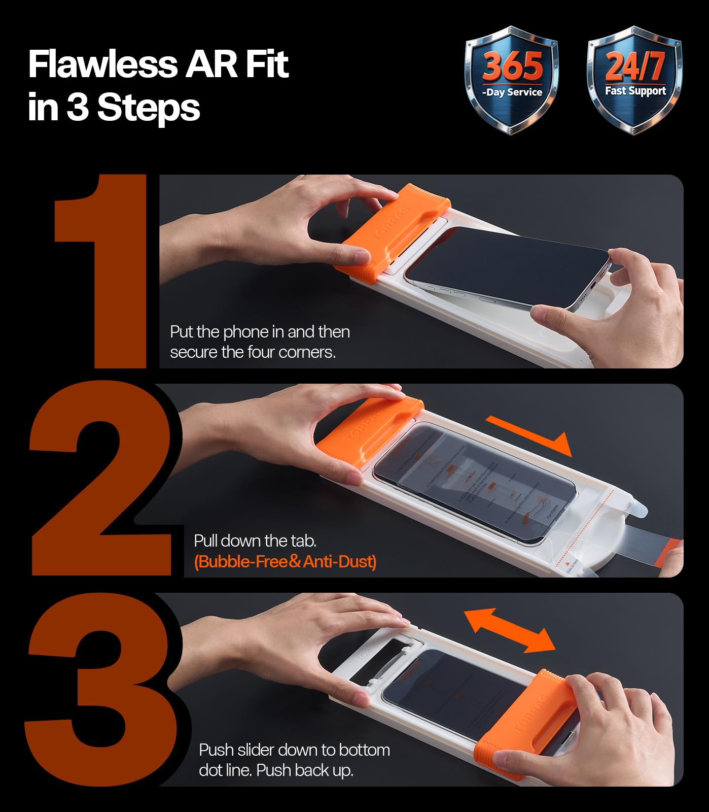 TORRAS OrigArmor AR for iPhone 17 Pro Screen Protector [100% Anti Reflection][3D Full Coverage Fit] Military-Grade Shatterproof 9H+ Tempered Glass 0 Error Assembly Screen Protector for iPhone 17 Pro