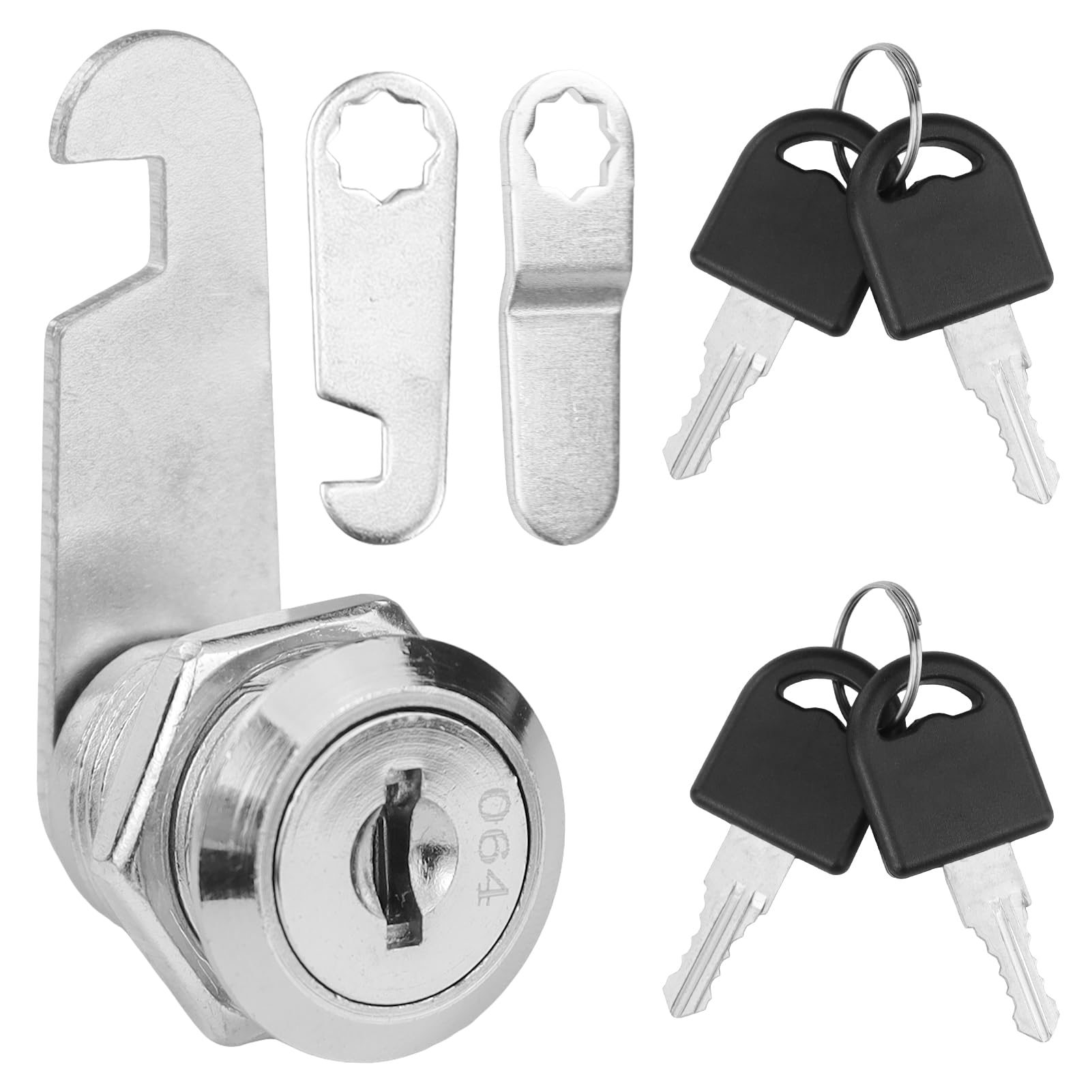Serrure pour boîte aux lettres, serrure métallique pour armoire de 20 mm, serrure à levier pour meubles, livrée avec 4 clés et 2 plaques de serure différentes, pour armoires à dossiers, armoires