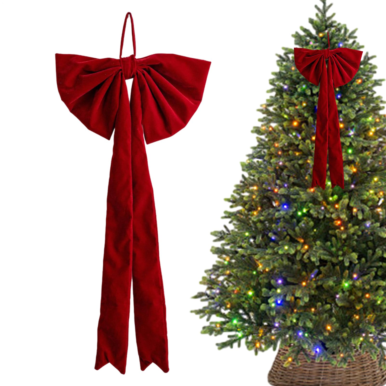 Lazos Navideños Terciopelo Adornos Árbol Navidad Casa Pared Puerta Jardín