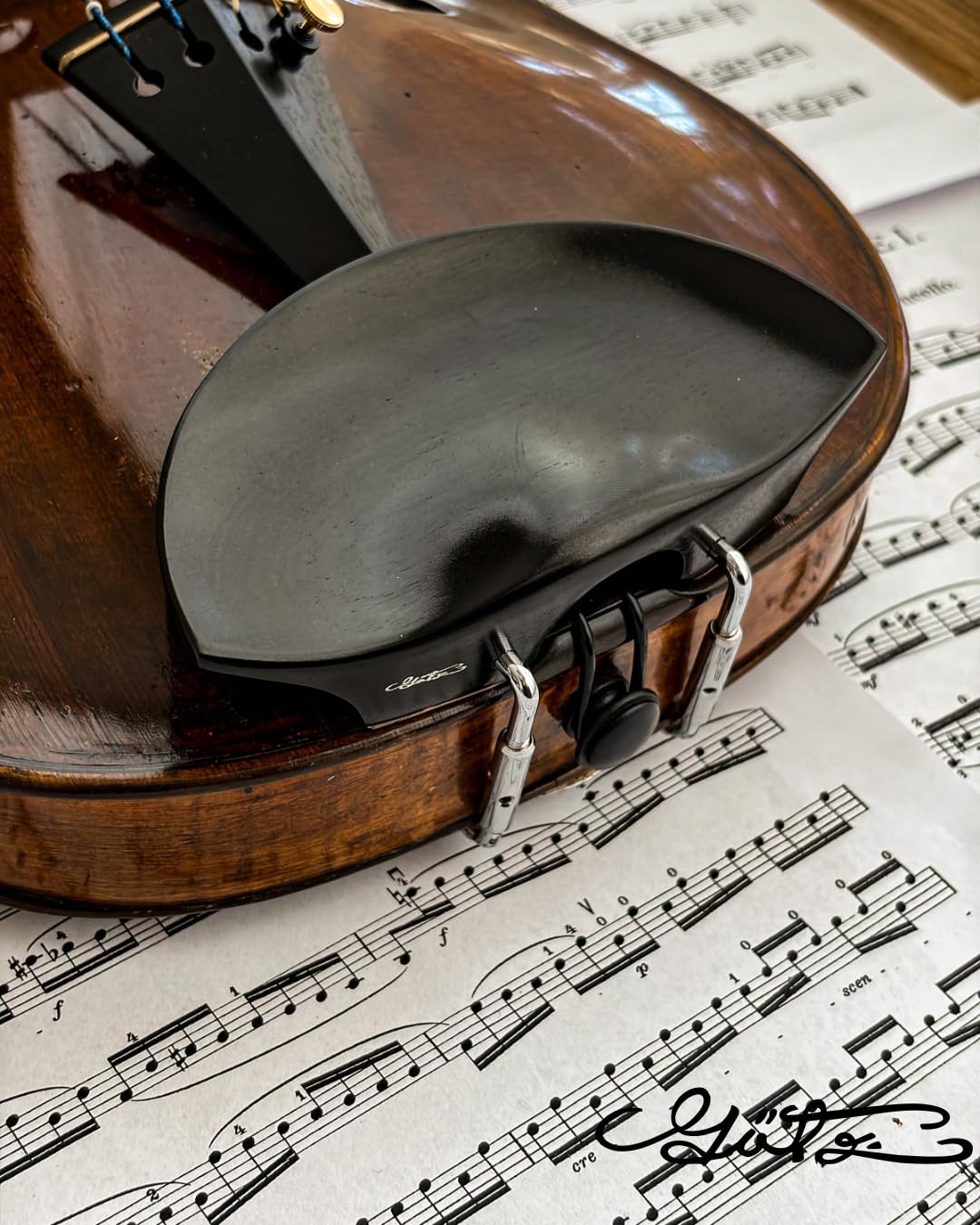 Conrad Gotz ZK4880 Chinrest Flesch per violino, ebano