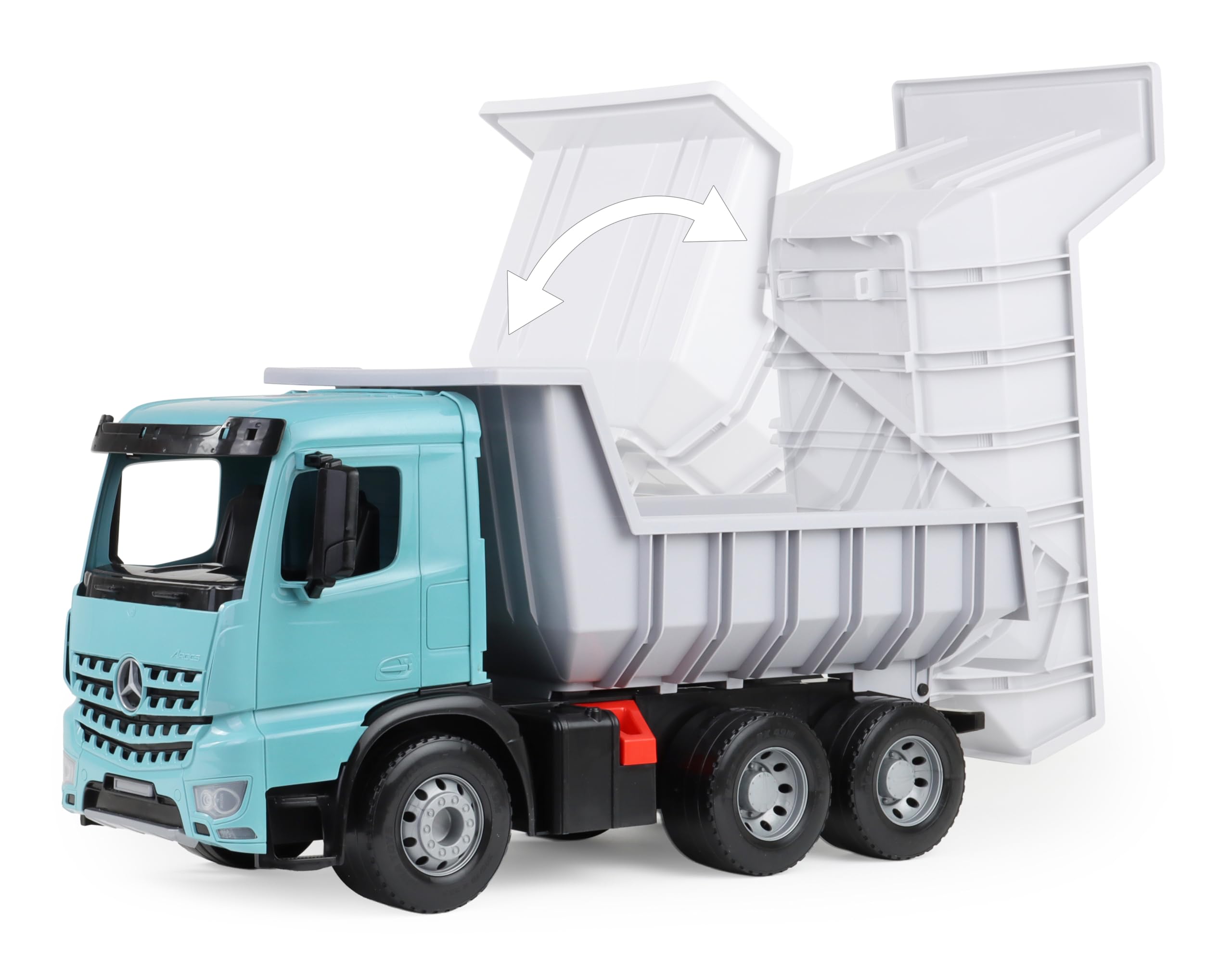 LENA - Giga Trucks Camion Ribaltabile Mercedes-Benz Arocs 67 cm – Giocattolo da cantiere 3+ anni, veicolo da esterno con assi in acciaio, Made in Europe