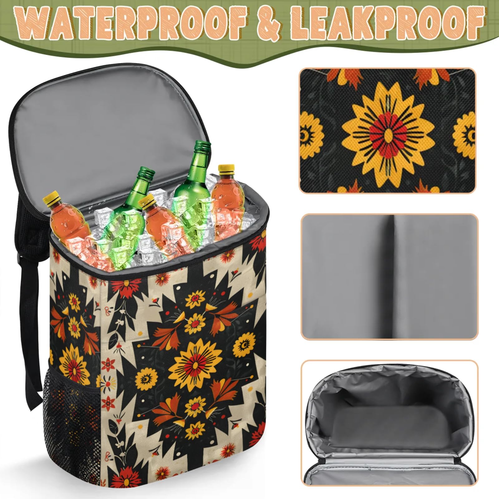 Amazon.com : 20-Hour Insulated Backpack Cooler Aztec Ethnic  display picture 3