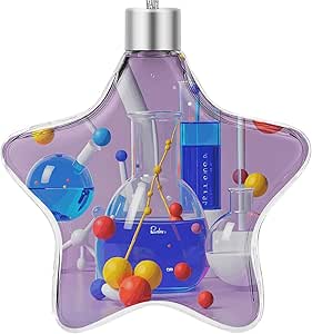 Abstract Science Chemistry Illustration Christmas Ornament Transparent Hanging Ornament Star Christmas Tree Ornament Personalized Christmas Tree Decoration Hanging Star Pendant for Home