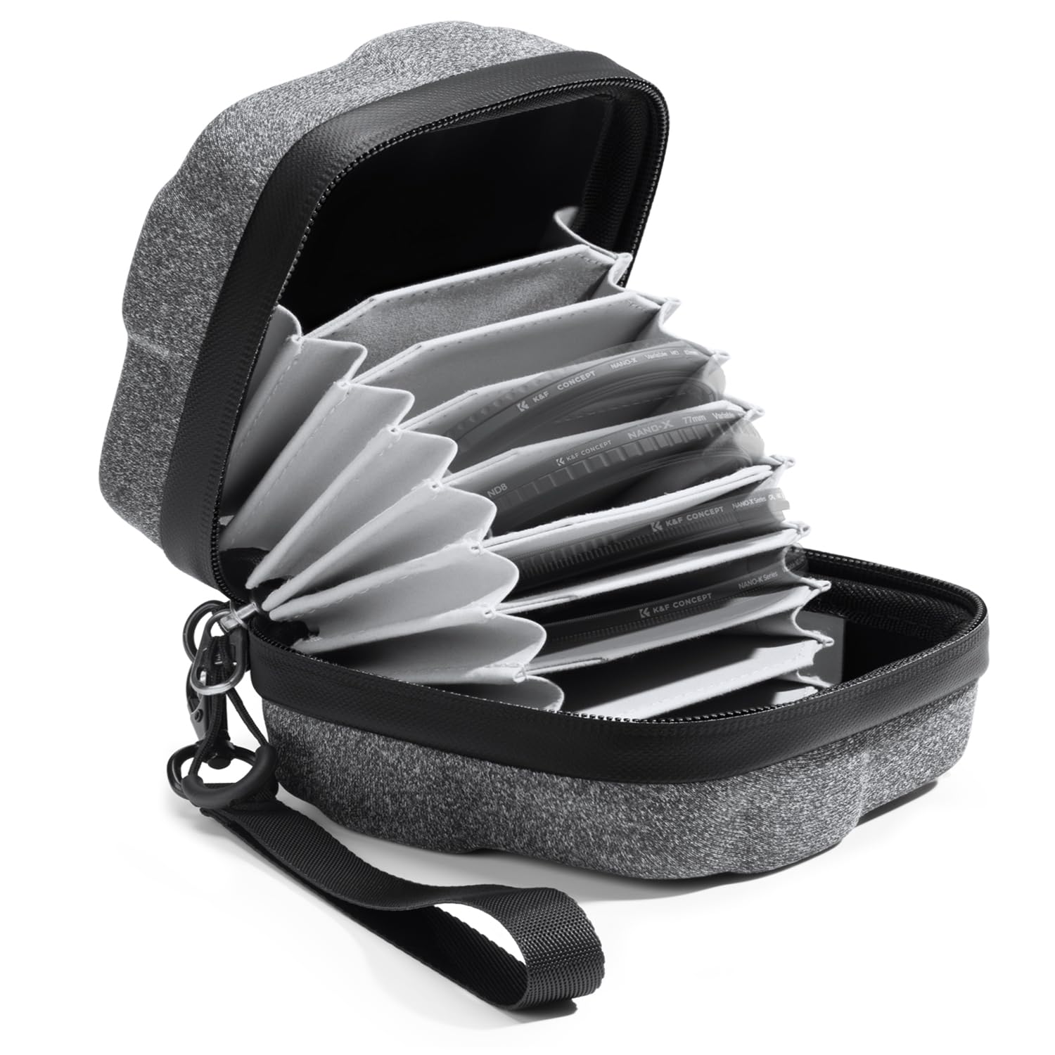 K&F CONCEPT Custodia per Filtri 10 slot, Guscio rigido in EVA antiurto Borsa per Fotocamere Fotografico Obiettivo Filtri