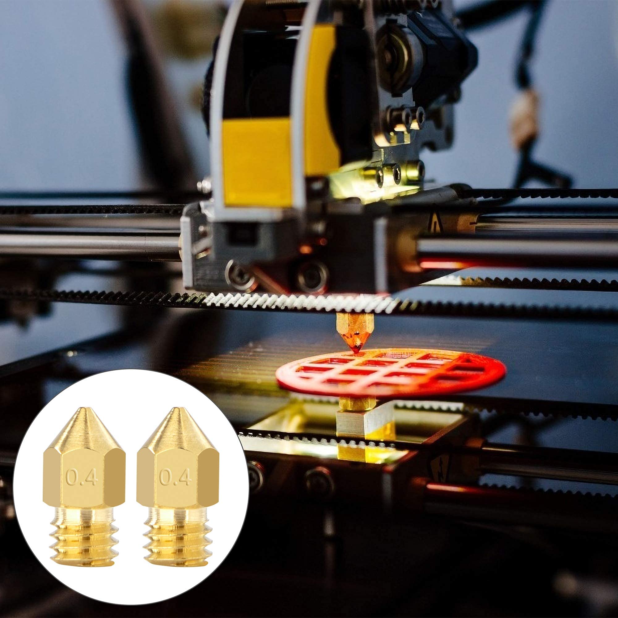 Dysze do drukarek 3D MK8 Wytłaczarka mosiężna dysza 0,4 mm z pęseczkami i czyszczeniem igieł kompatybilne do Creality CR-10 Ender 3 5 22 szt