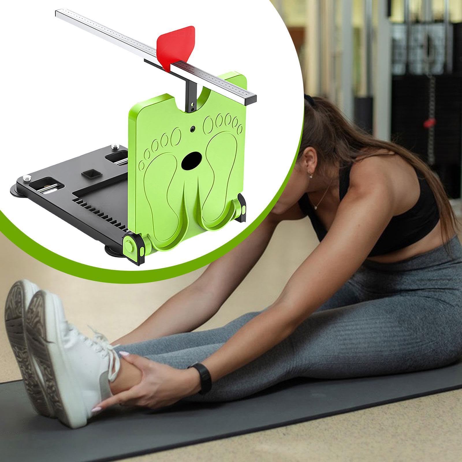 Milageto Medidor de flexibilidad para Sentarse y alcanzar, de medición de flexión hacia para Ejercicios en casa para Adolescentes, Verde