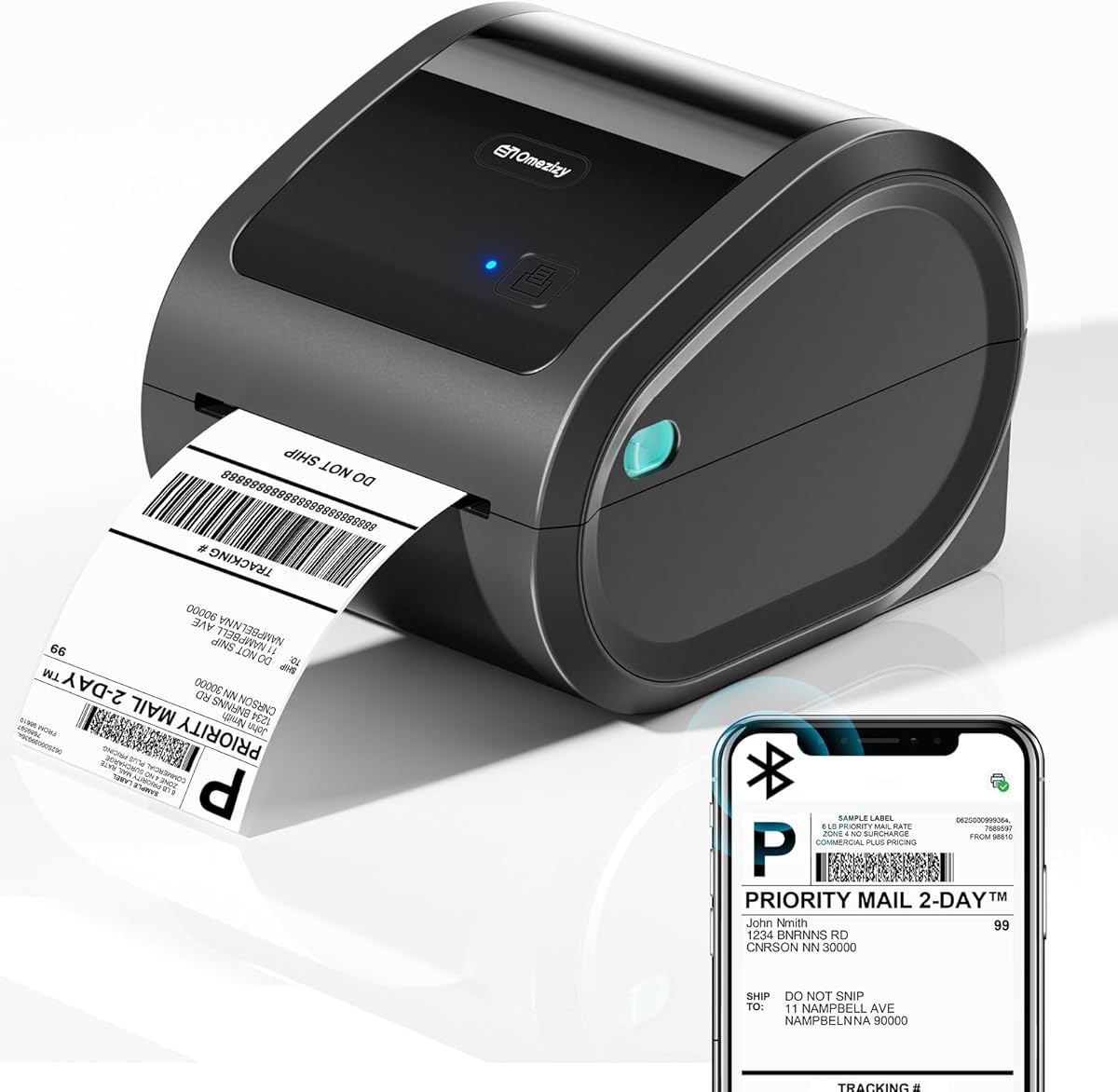 Amazon.com : Omezizy Bluetooth Thermal Label Printer 4x6 - D520BT Thermal Shipping Label Printer for Small Business, Wireless Label Printer with Built-in Label Holder, Compatible with USPS, Shopify : Office Products