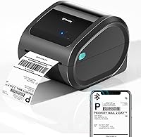 Vista 8 de Bluetooth Shipping Label Printer with 1 Roll Labels - D520BT Thermal Label Printer, Thermal Printers with Built-in Label Holder, Come with 500PCS