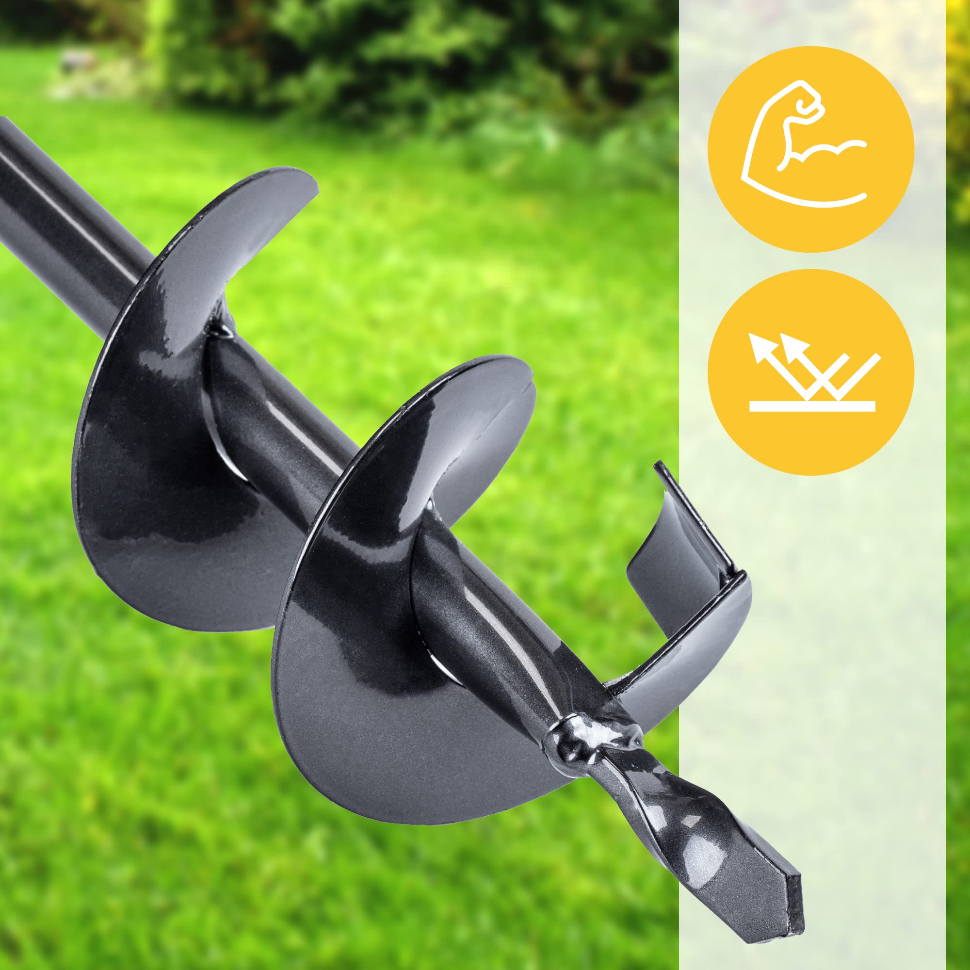 VERTO Handboor, grondboor, hand, tuinboor, grondboor, paalboor, plantenboor, bloem, plantenbakken, slak, voor tuin, planten, gaten, graven, diameter - 110-250 mm (250 mm VERTO Handboor, grondboor, hand, tuinboor, grondboor, paalboor, plantenboor, bloem, plantenbakken, slak, voor tuin, planten, gaten, graven, diameter - 110-250 mm (250 mm