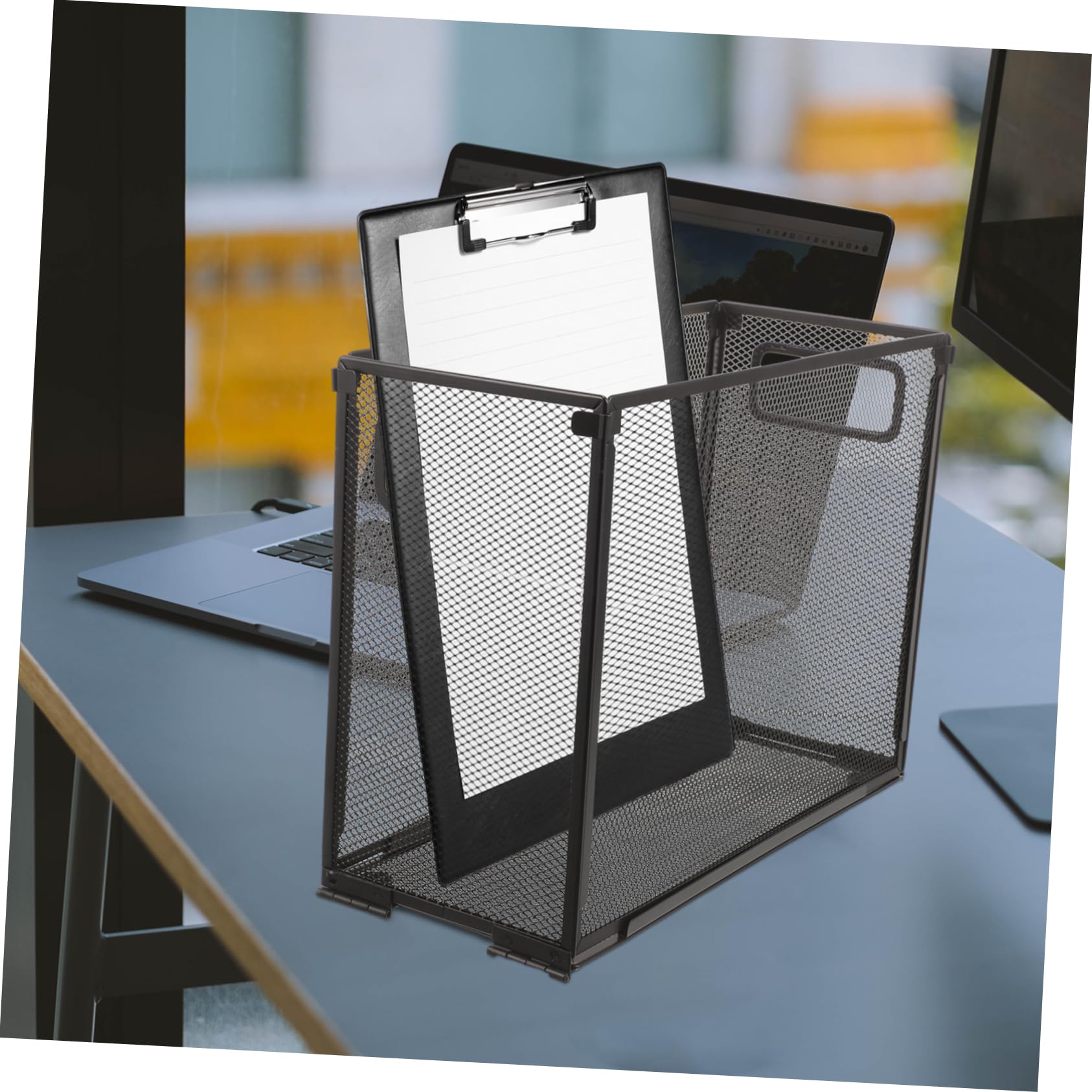 Artibetter Organizzatore File in Acciaio Inox Pieghevole Portadocumenti da Scrivania Scomparti Multipli Salvaspazio per Ufficio Scuola Casa
