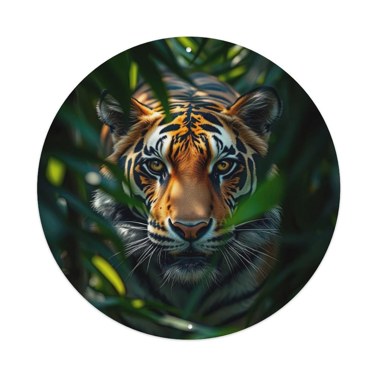Cwbufd Vintage Style Animal Bengal Tiger Wildlife Portrait Jungle Predator Feline Nature Vintage Metal Tin Sign Plaque Wall Decor For Cafe, Club Bar, Office, Garden Metal Poster 8X8inch