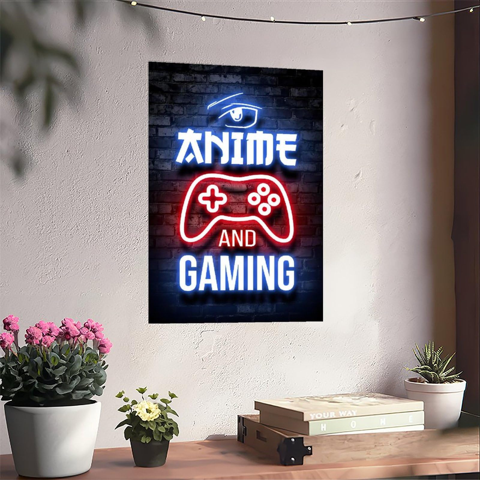 Poster su tela con citazione di anime e videogiochi, decorazione artistica da parete, decorazione artistica da parete, per soggiorno e camera da letto, 60 x 90 cm