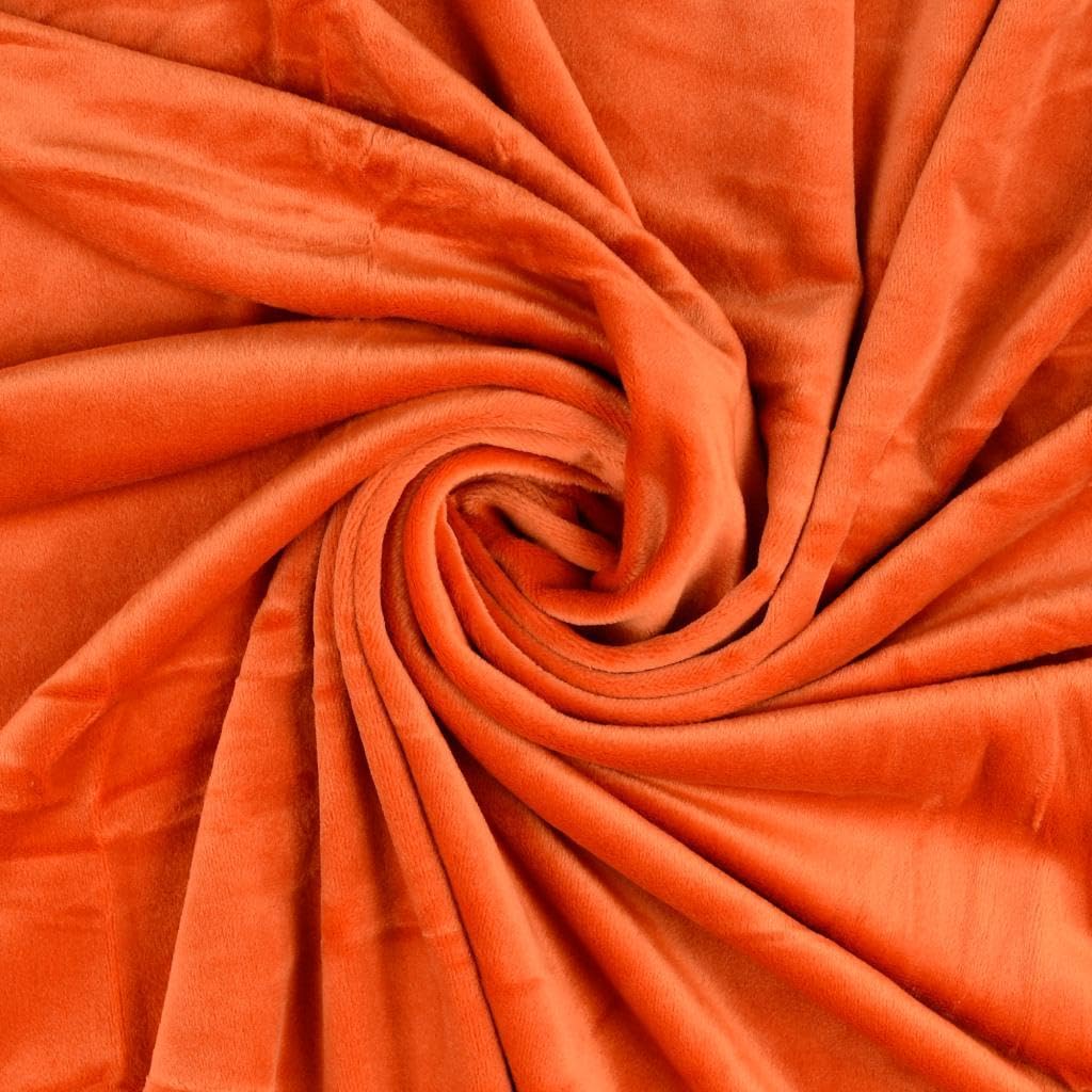Crs Fur Fabrics Orange Squish Cuddle Fleece Velour Fabric Material Burnt 1/4Mtr