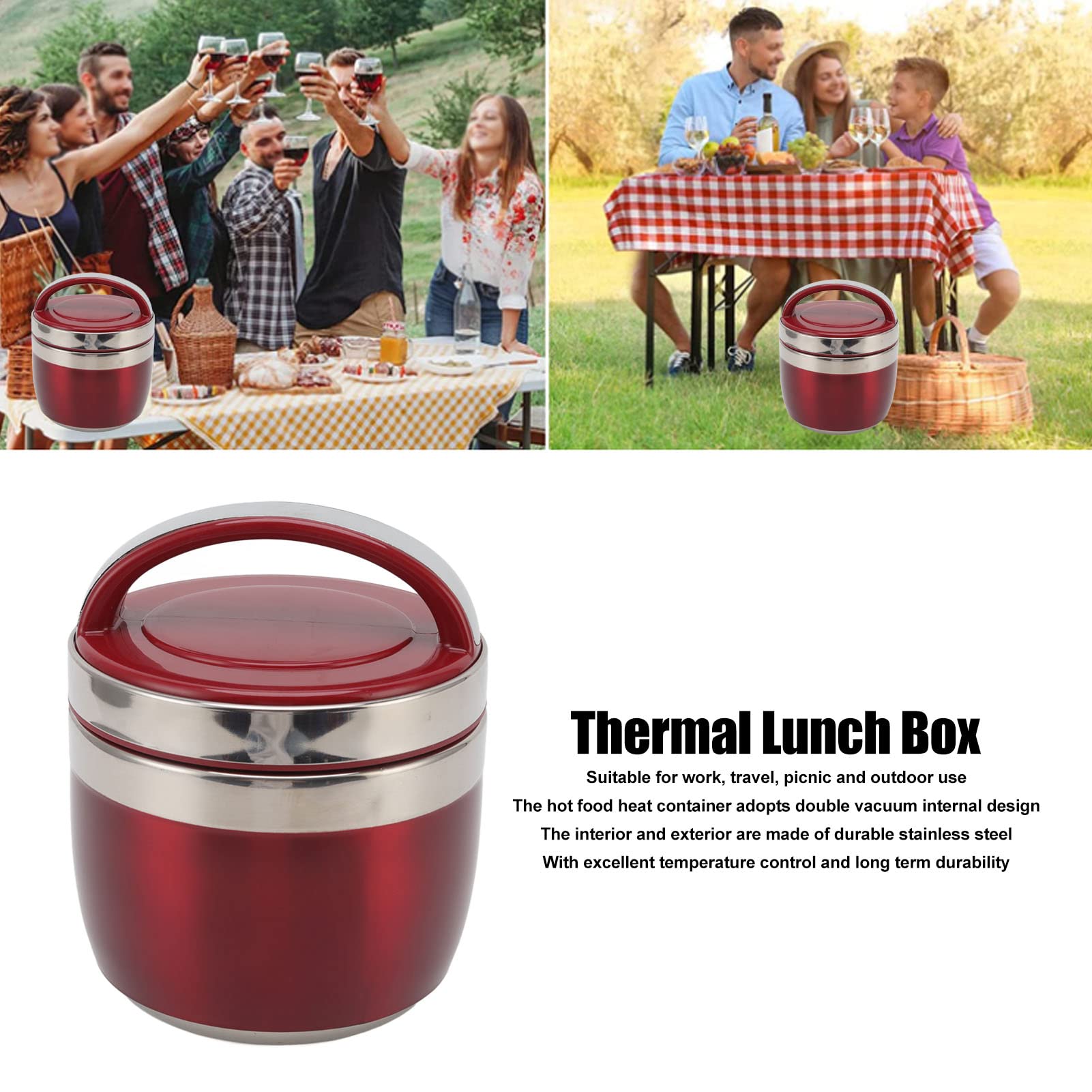 Qcwwy Contenitore Termico Da 1,5L In Acciaio Inox: Mantiene Il Pranzo Caldo O Fresco Per Ore, Ideale Per Lavoro E Gite! - 4