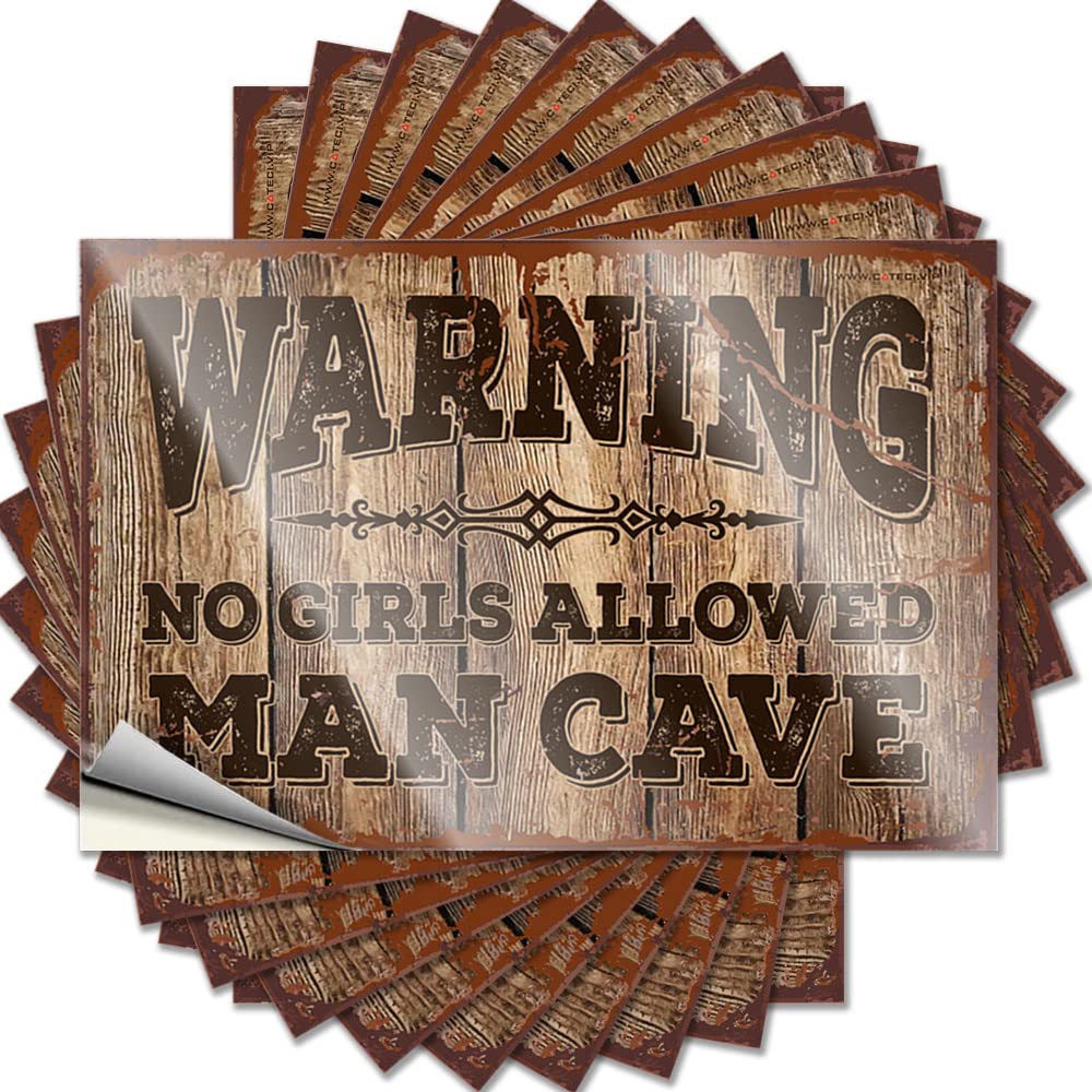 Cute Quote Aesthetic Decals, Custom Cute Pattern Design for Summer Notebook | Garage Removable Vinyl Warning! Man Cave No Girls Allowed(12X18CM)