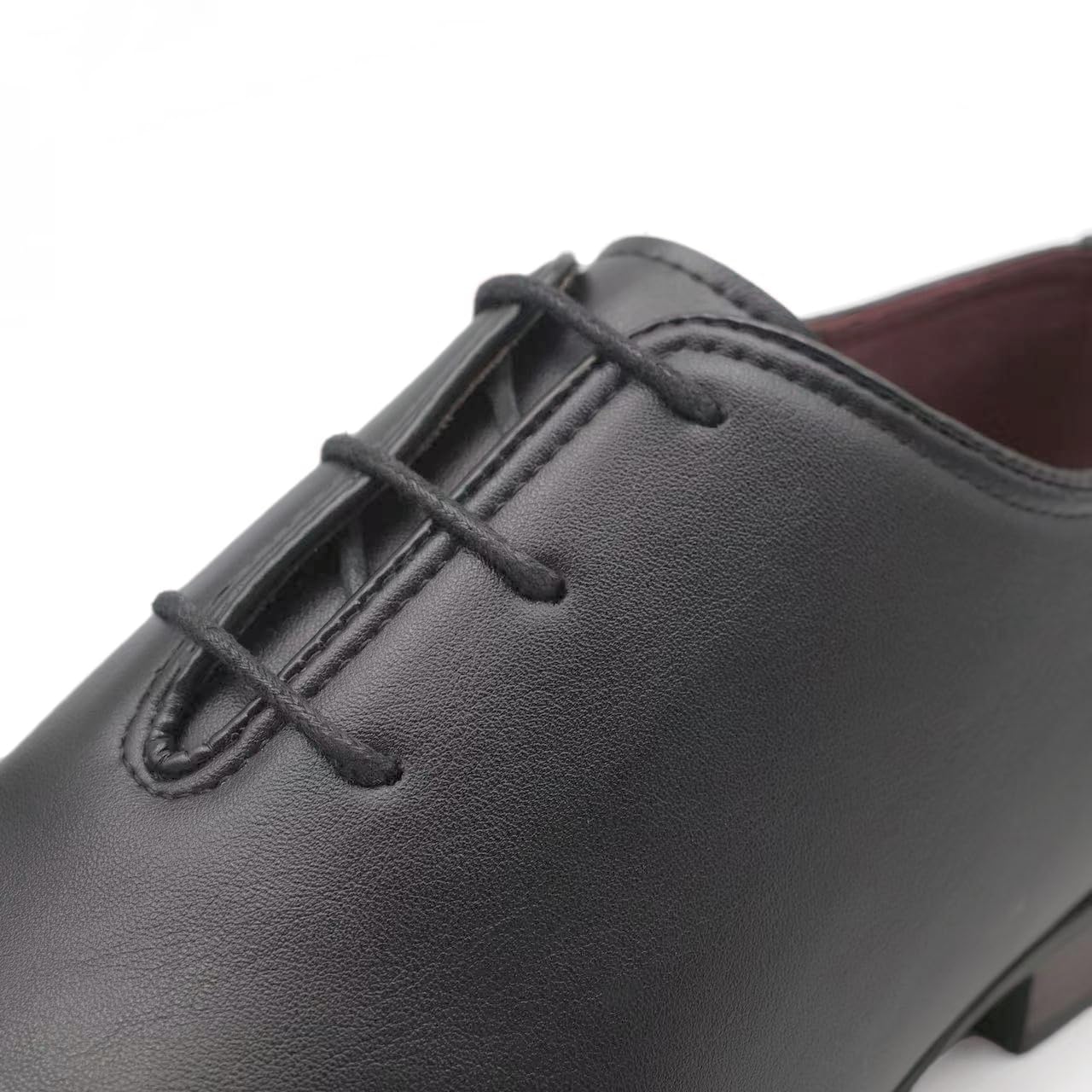 Finishing & Sewing Chaussures d'affaires à lacets pour homme, marron, en cuir, chaussures Oxford classiques, chaussures formelles pour homme