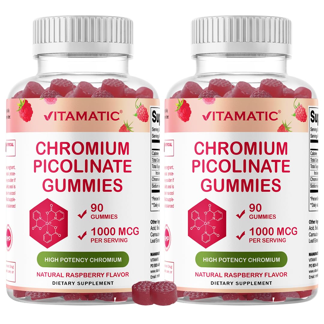Vitamatic Chromium Picolinate 1000 mcg, 90 Gummies, Gluten Free — Amazon image 10