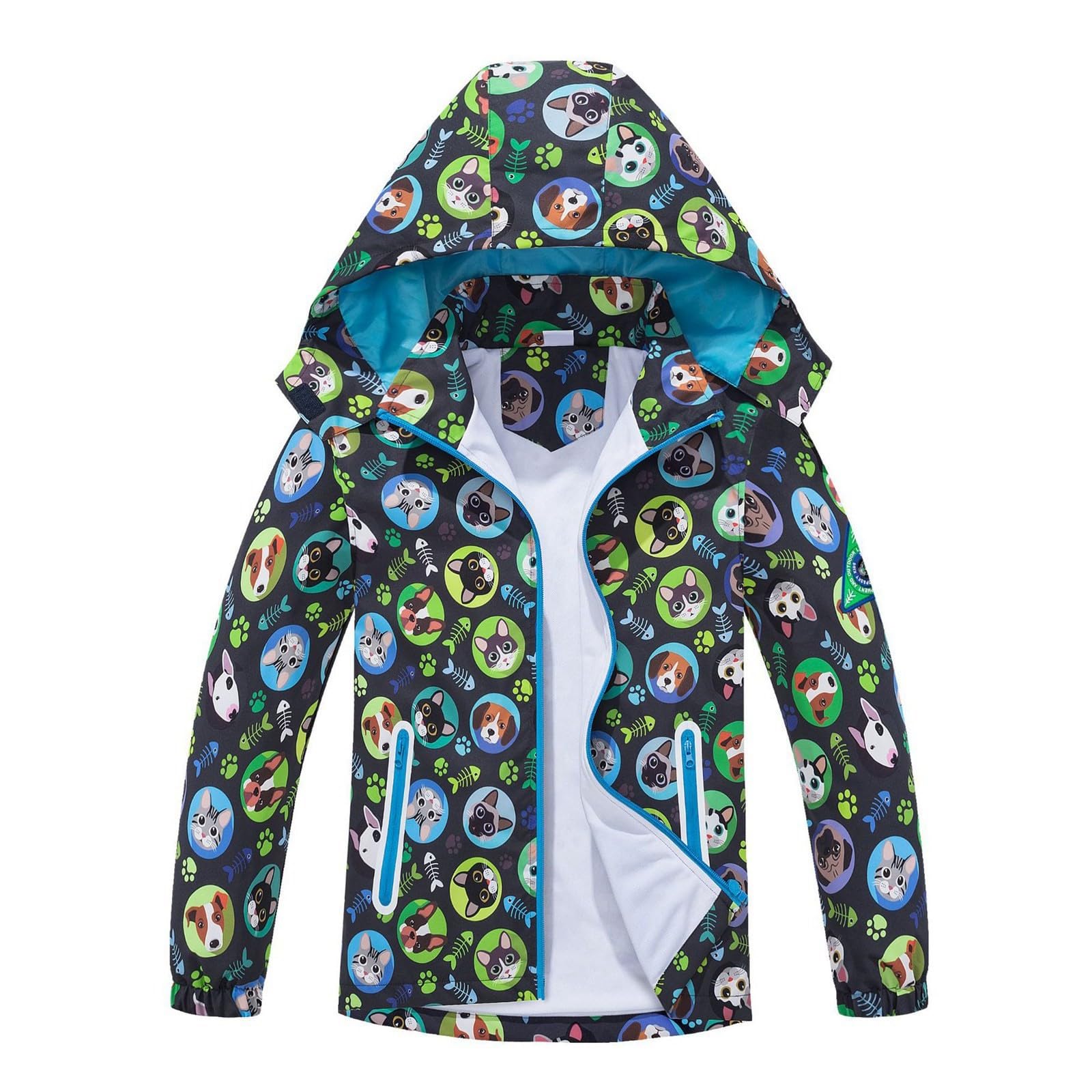 Genérico Chubasquero NiñA 6 AñOs,Chaqueta Cortavientos con Capucha Desmontable para NiñOs PequeñOs Ropa Informal para Exteriores Impermeable Ligero Y CóModo para OtoñO E Invierno