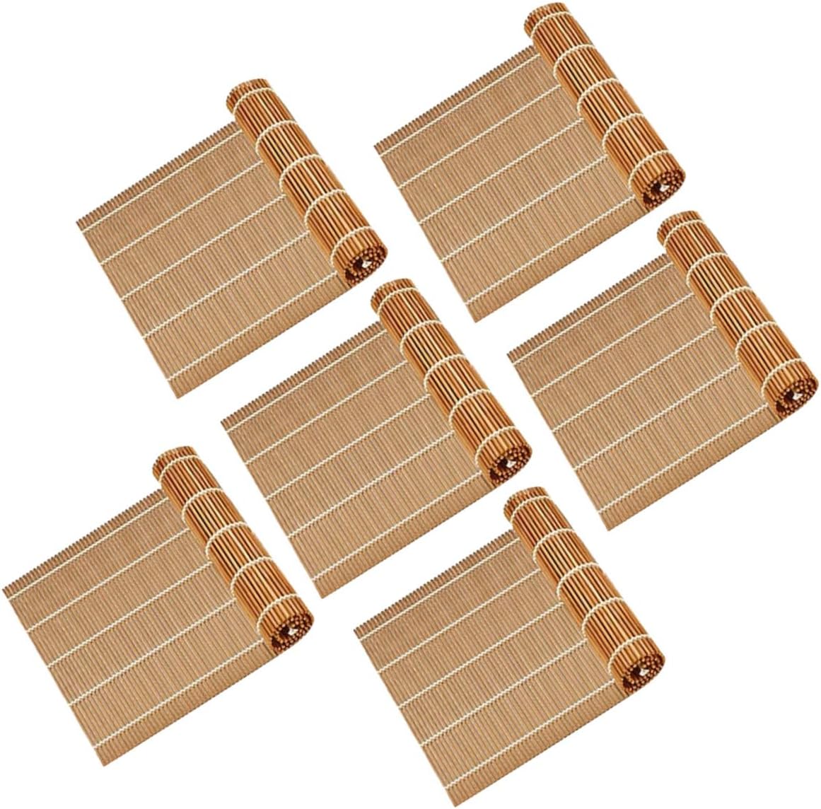 SOLUSTRE 6pc Sushi Rolling Mat Bamboo Sushi Mat Sushi Roll Tool Set Sushi Making Supplies