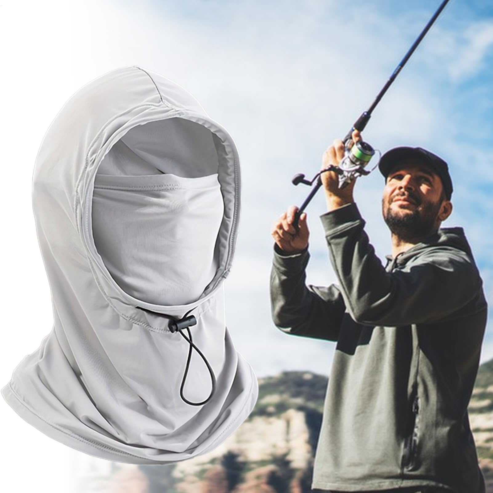 Máscara de protección solar – UPF 50+ Protección UV Sombrero con protección para el cuello | Protección facial transpirable para deportes, escalada, senderismo, ciclismo, actividades al aire libre