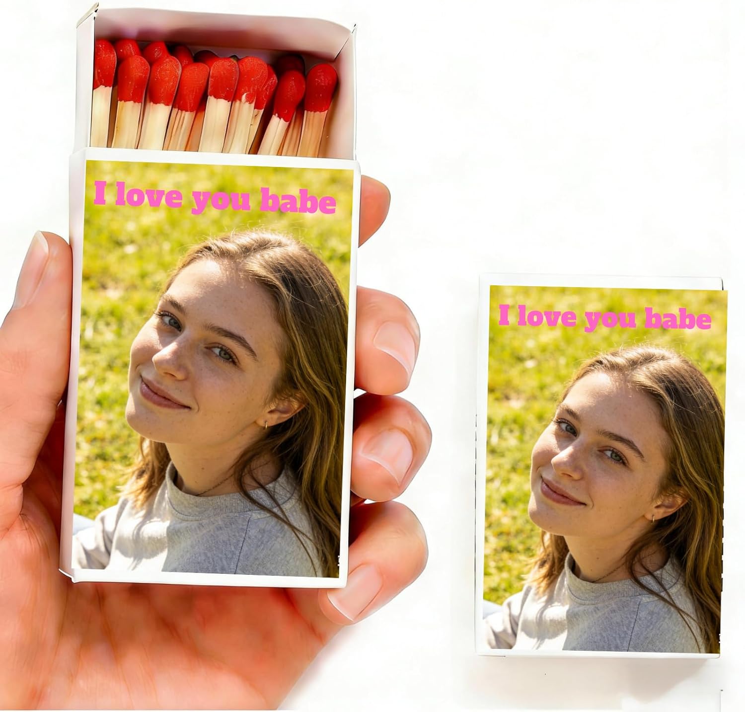 Personalized Printed Your Photo Logo Text Matches Boxes, Custom Bulk Matches Favors for Birthday, Wedding, Anniversary, Funeral, Cigar Bar Matches (Set of 50-500)