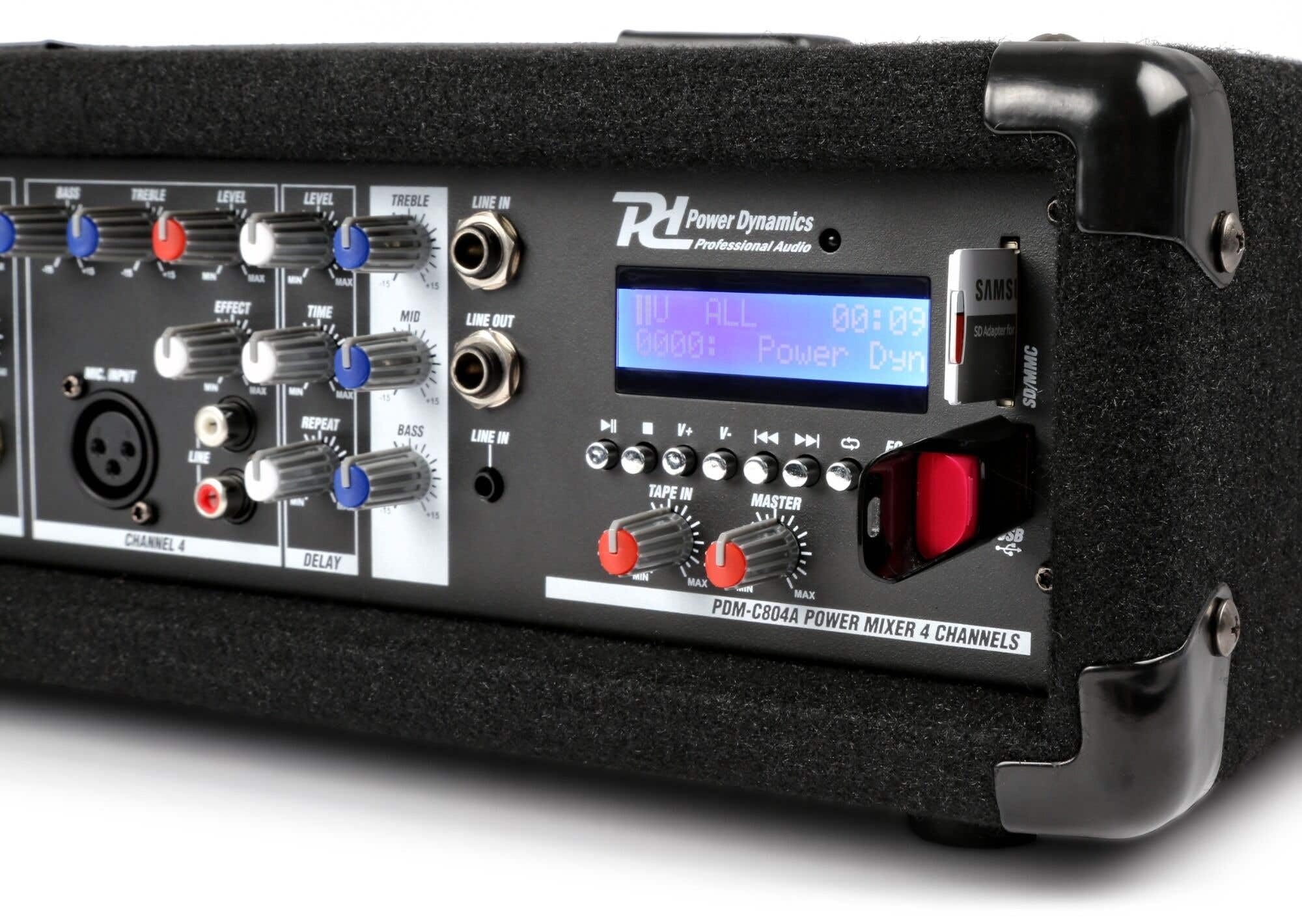 Vonyx Power Dynamics PA Anlage 8 Zoll Lautsprecher 4 Kanal Mixer Verstärker Bluetooth 800 Watt Komplett Set