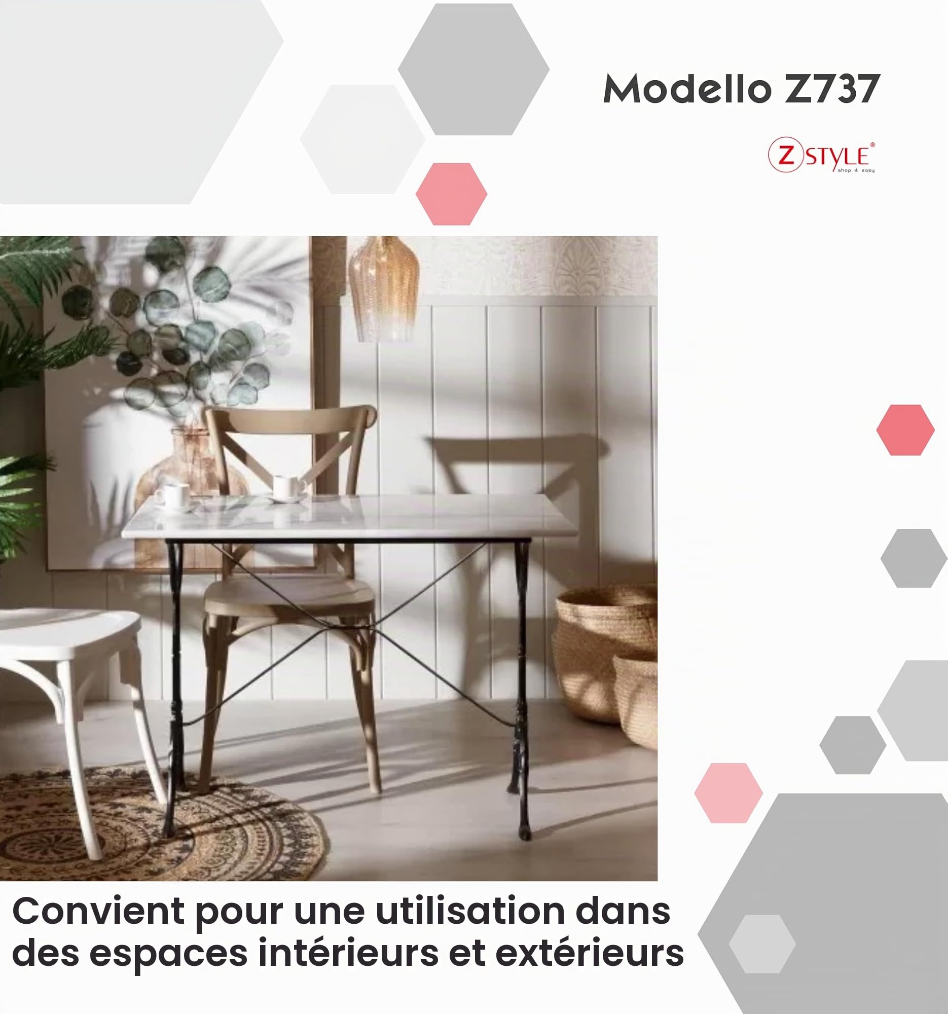 ZStyle Base de table en fonte – pieds de table – pieds de table – pieds pour intérieur/extérieur – pour bistrot restaurant – pied central – table basse Liberty – robuste – bricolage