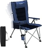 Amazon product image of Heavy Duty Folding Camping Chair for Camp, Picnic, Lawn, Fishing (Blue, Adjustable)