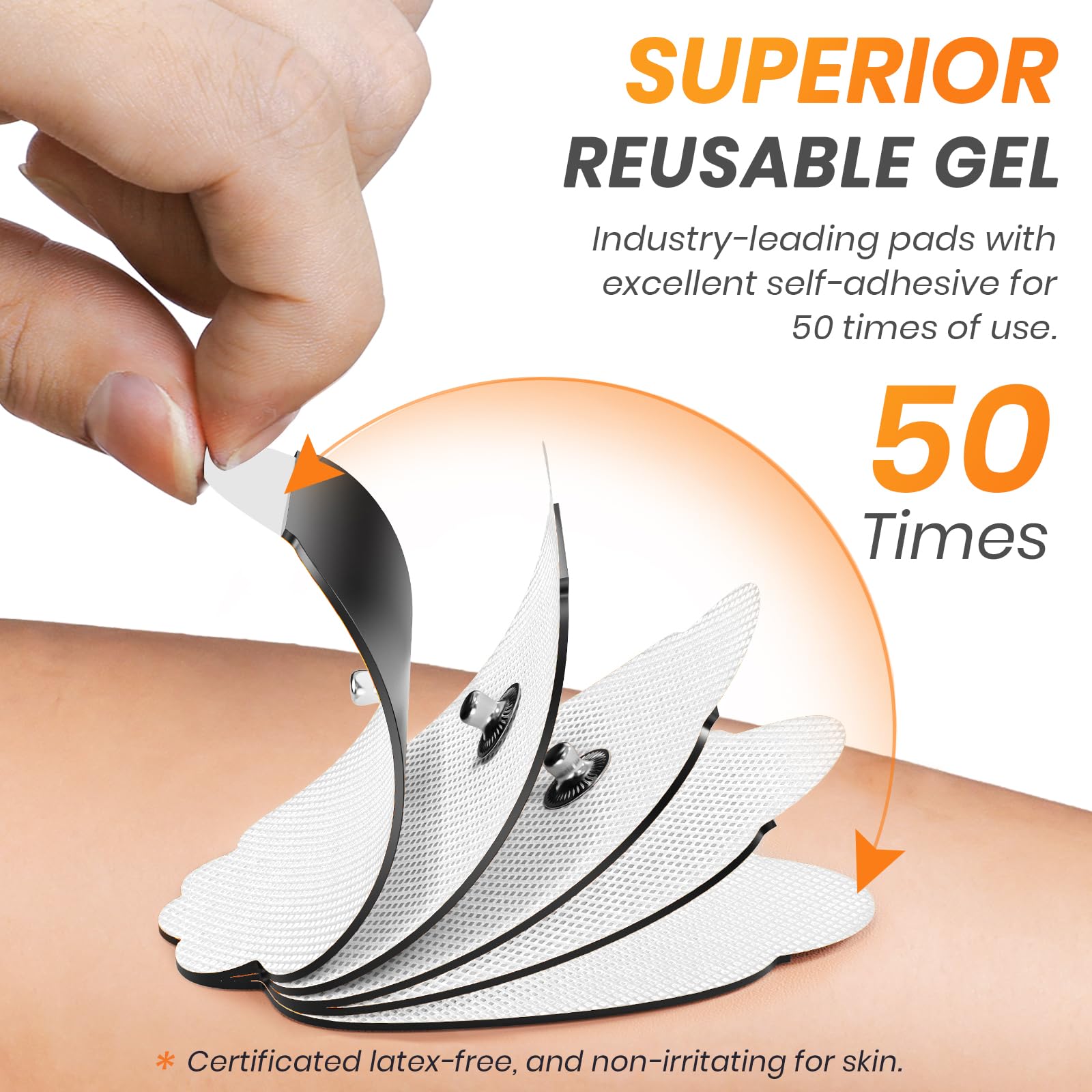 AVCOO TENS Unit Pads Combination Set 20 Pcs, Latex-Free, 50 Times of Use — Amazon image 3