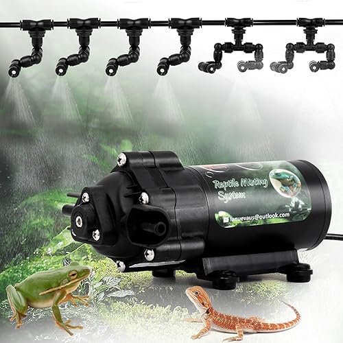LANUEVA Humidificador de reptiles, nebulizador silencioso para terrario con 4 boquillas de nebulización individuales + 2 boquillas dobles de