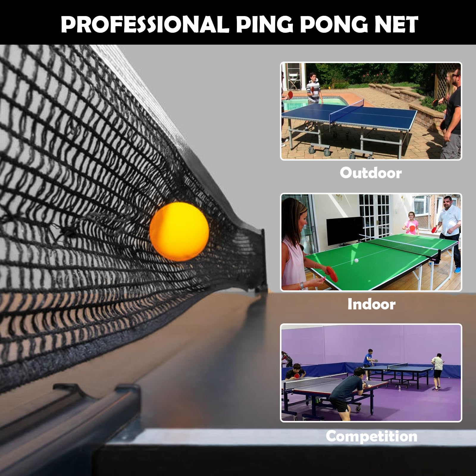 filet étirable tennis table ping pong mobile pliable rollnet