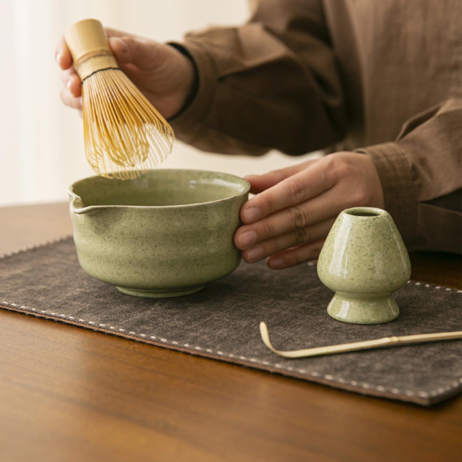 Matcha Kit Starter Set Mokka Grün