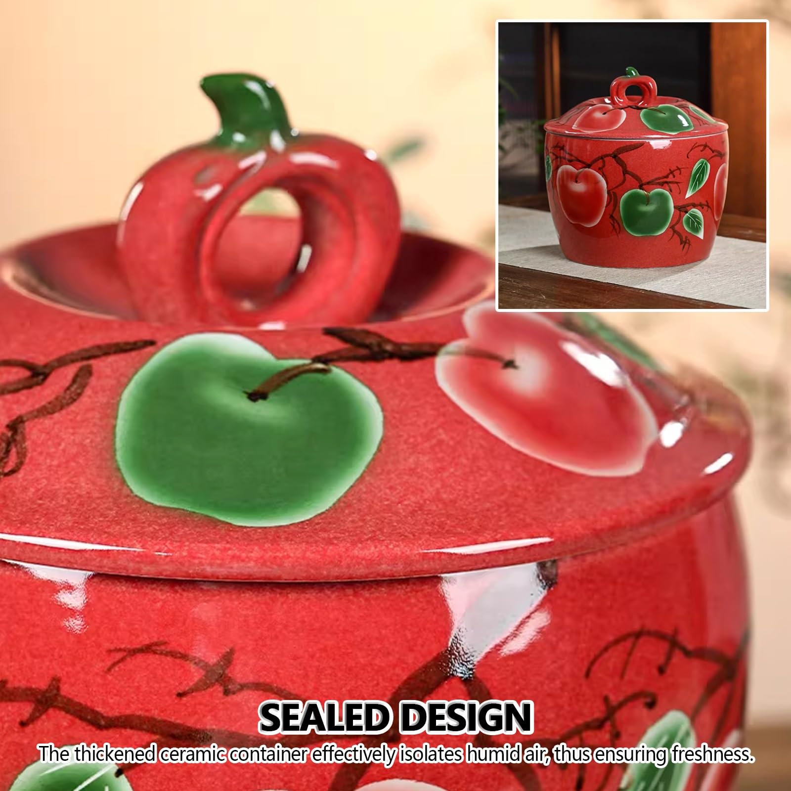 Ceramiczny hermetyczny słoik do przechowywania z pokrywką, kuchenny pojemnik na żywność o dużej pojemności na płatki śniadaniowe, mąkę, cukier i kawę