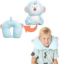 MKS. Travel Pillow Taurus Neck Pillow Children Car Neck Pillow Children Travel Pillow Children Neck Pillow Car, Train and Plane in U-Shape for Kids from 3 Years Size S - Red (Elephant)