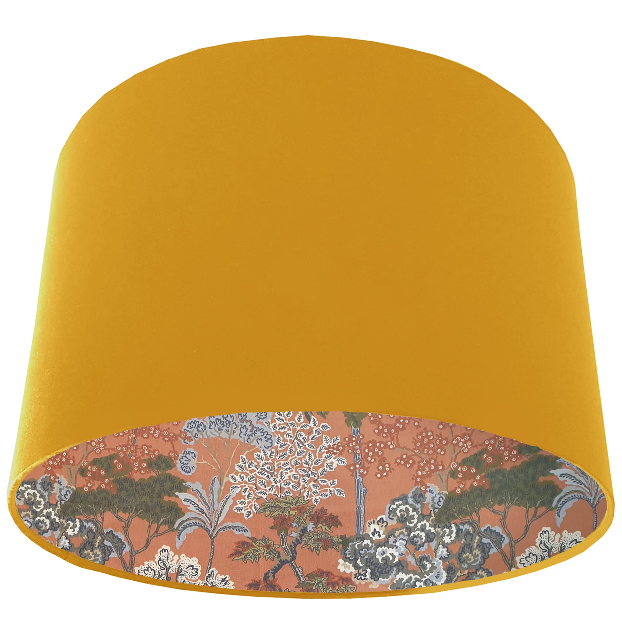 Earth Tone Orange Light Shade with Choice of Colour and Tree Themed Nature Design (Yellow)