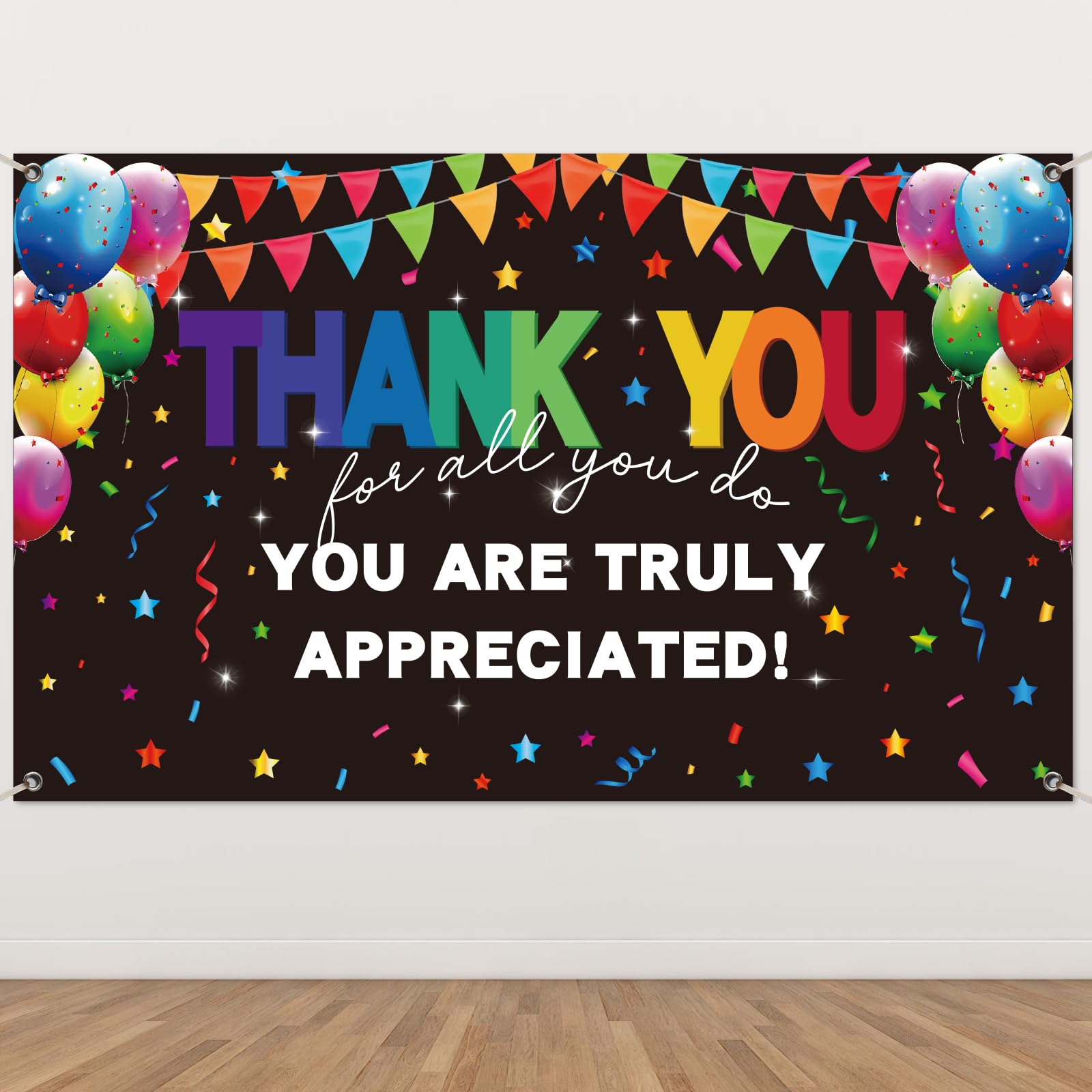 Stranthother 6 × 3.6 ft Employee Appreciation Banner,We Appreciate You Thank You for All You Do Banner,Staff Appreciation Decoration Backdrop,Team