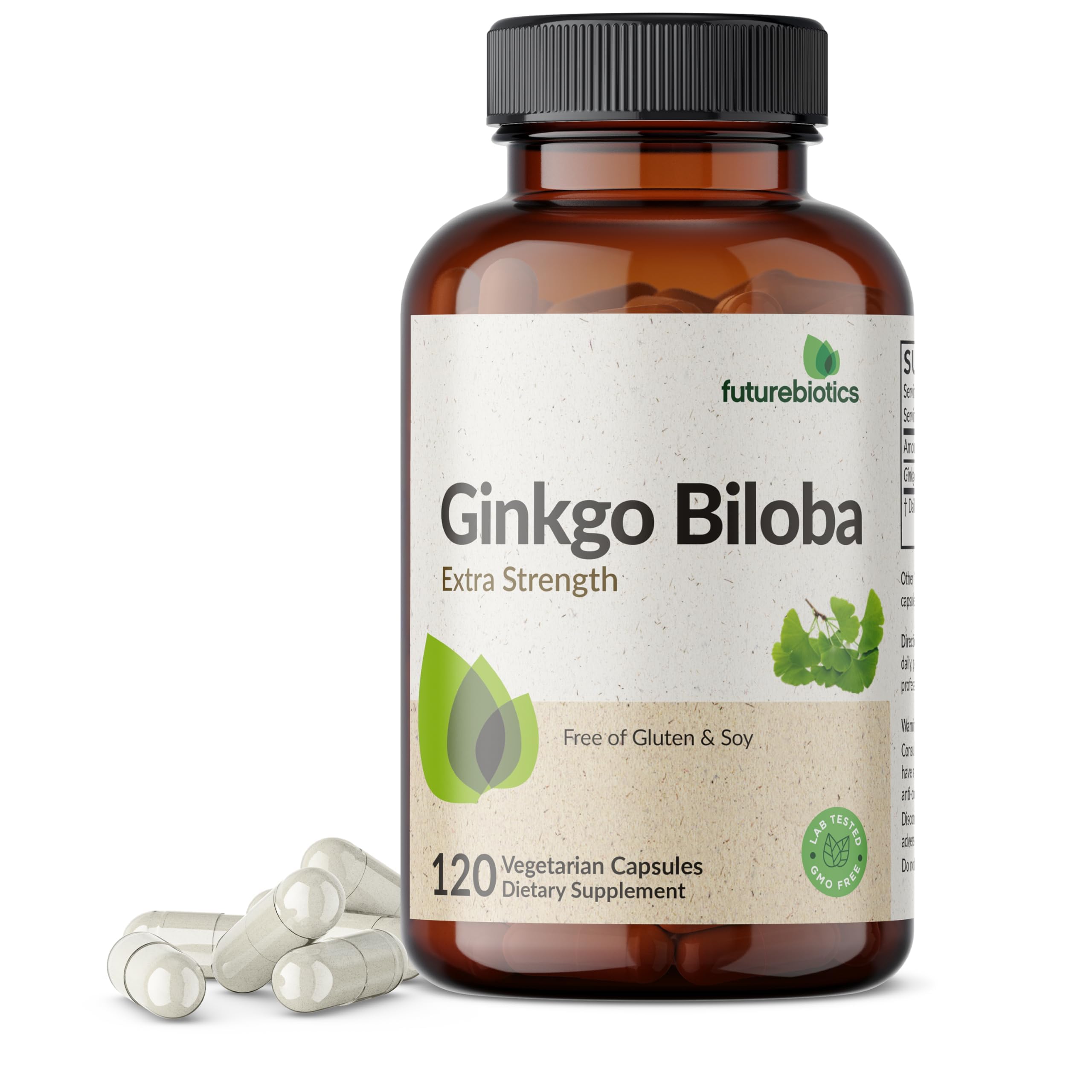 Futurebiotics Ginkgo Biloba Extra Strength Supports Brain Function & Memory Support, 120 Vegetarian Capsules