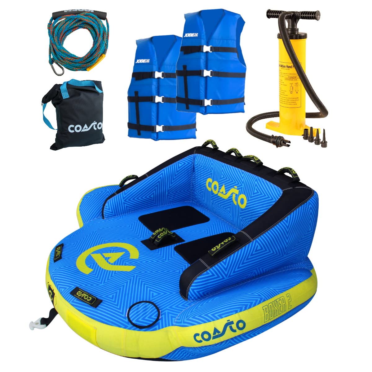 Brunelli COASTO Boxer 2 Personen Towable Boot Tube inkl. Funtube Leine Pumpe & Westen