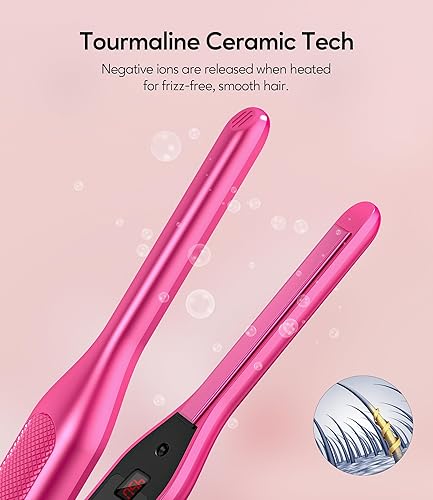 Miniatura 2 de Terviiix Mini plancha plana y alisador de pelo para cabello corto, puntas y corte pixie - plancha de lápiz delgada de 0,79 cm para cabello bebé de