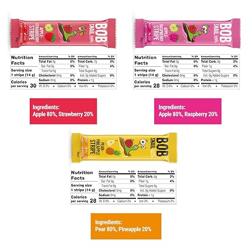 Miniatura 2 de Paquete variado de aperitivos saludables para adultos y niños, 30 tiras de frutas sin gluten con fresa, pera y piña y manzana, bocadillos de frutas