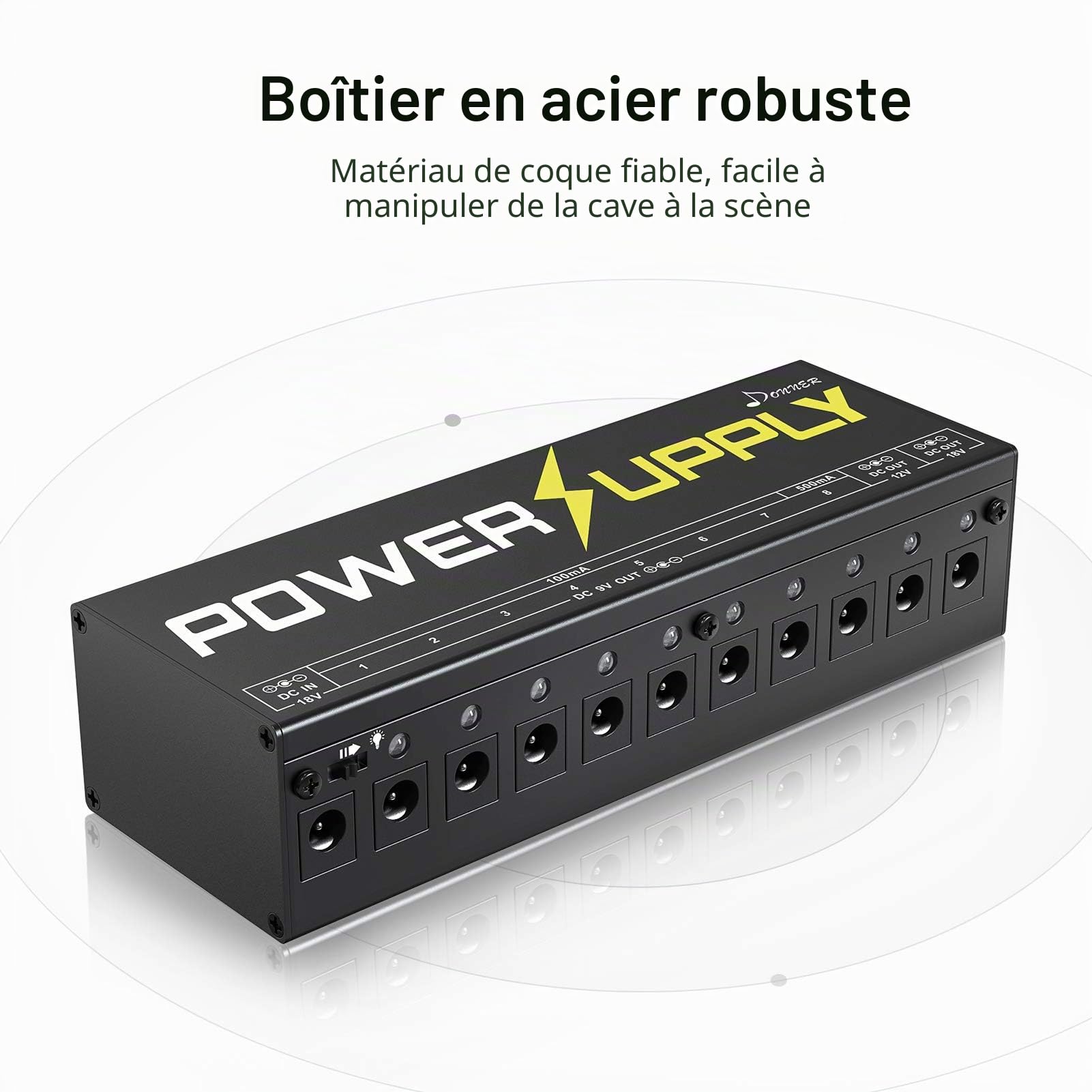 Donner DP-1 10 alimentation pour pédales d'effet guitare à sortie isolée