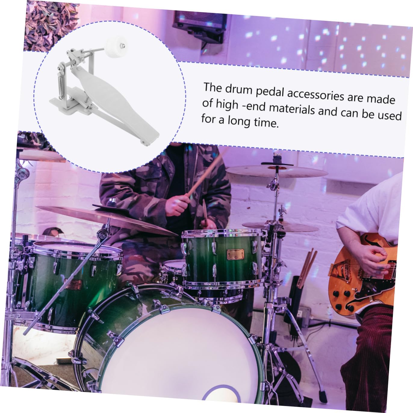 Baluue Pedale per Grancassa Singolo in Ottone Resistente per Batteria Acustica ed Elettronica Accessorio Pedale per Batteria Battente Liscio per Musicisti e Appassionati