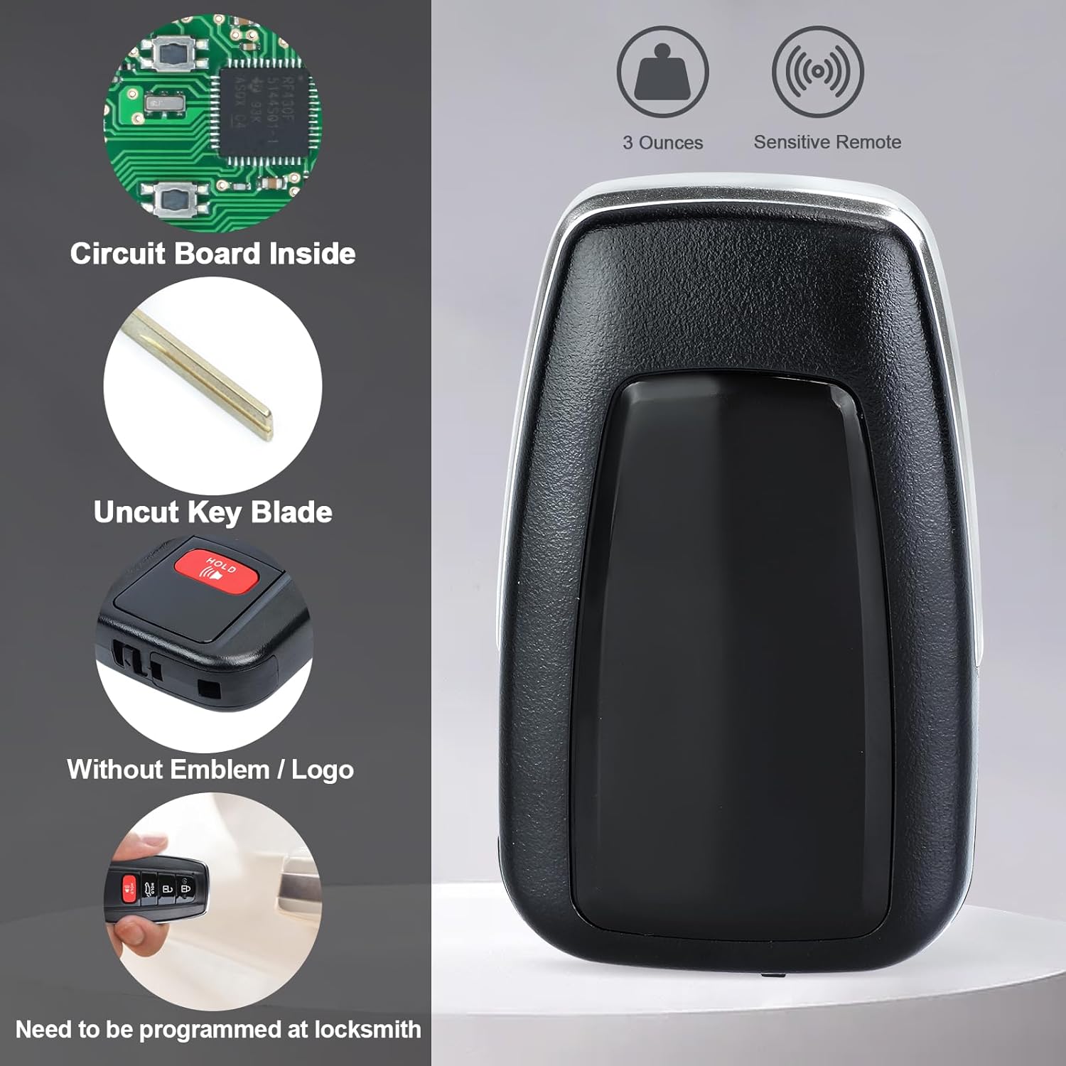 Key Fob Smart Transmitter Keyless Entry Remote Replacement for Toyota RAV4 2019 2020 2021 231451-0351 G Board HYQ14FBC 8990H-0R030 4 Buttons