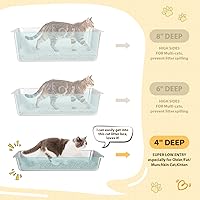 Vista 10 de LIHONG Stainless Steel Cat Litter Box,Large Metal Litter Box for Small Large Cats Kitty Rabbits,No Smell,Non Stick,Easy to Clean(20" Lx14 Wx4 H,L)