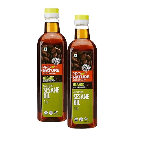 Pro Nature 100% Organic Sesame Oil, 1Litre | Pack of 2